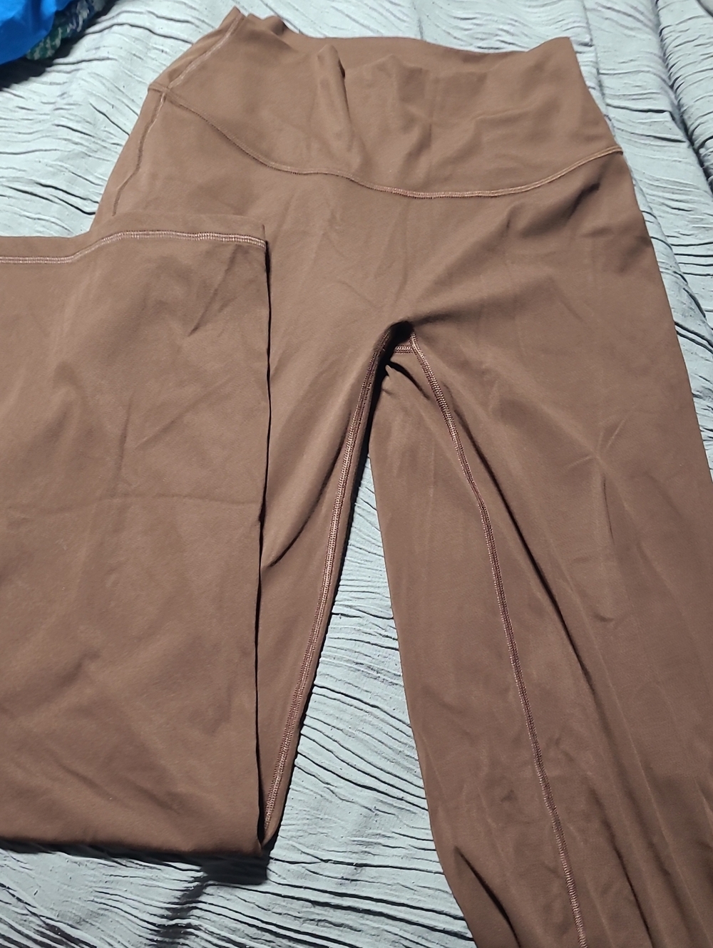 CRZ YOGA High-Waist Stretch Leggings in Chocolate Brown Wide Leg